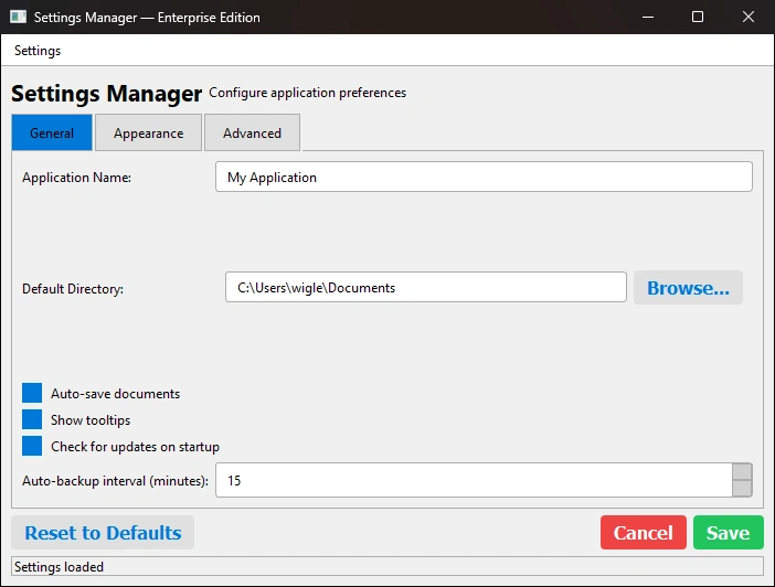 Settings Manager